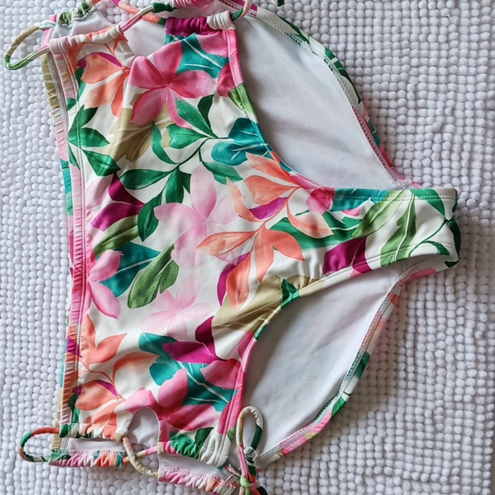 Hurley floral bikini bottom moderate coverage